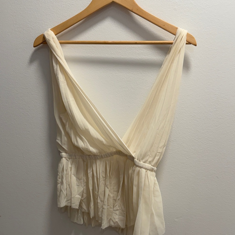 Wilfred Cream V-Neck Top